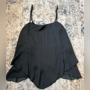 Free People Black Silky Top